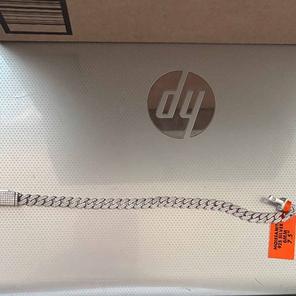 Miami Cuban Bracelet with genuine moissanite 925 sterling silver